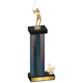 Accented Single Black Carbon Fiber Third Place Golf Trophy