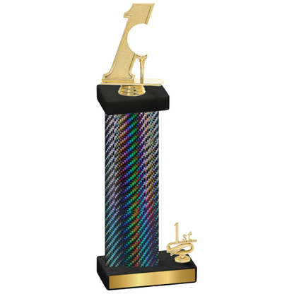 Accented Single Black Carbon Fiber First Place Golf Trophy