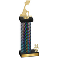 Accented Single Black Carbon Fiber Year Golf Trophy