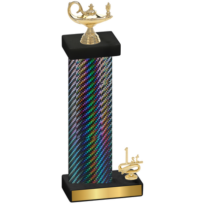 Accented Single Black Carbon Fiber First Place Academics Trophy