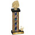 Accented Single Flag USA Second Place Soccer Trophy