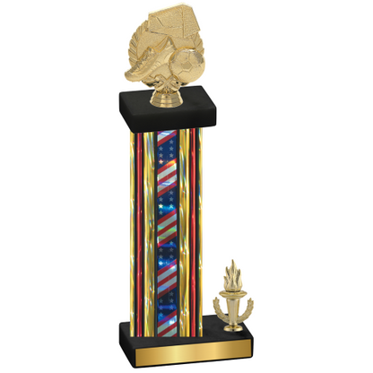 Accented Single Flag USA Victory Soccer Trophy