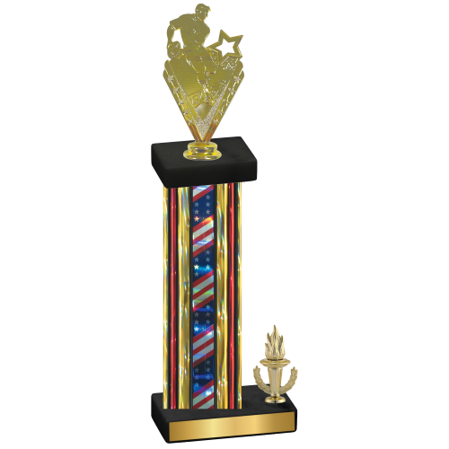 Accented Single Flag USA Victory Rugby Trophy