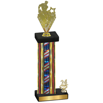 Accented Single Flag USA Year Rugby Trophy