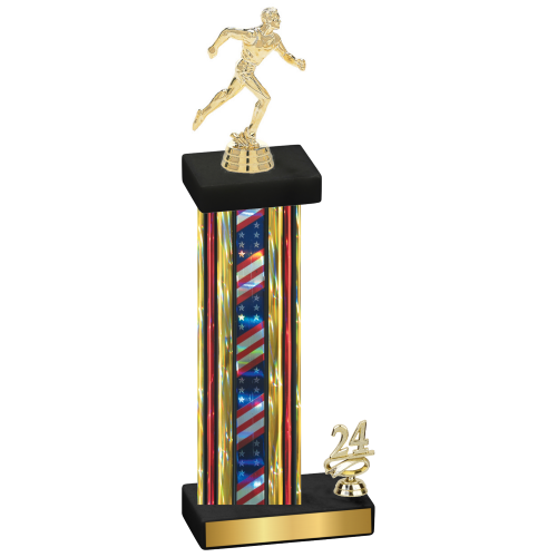 Accented Single Flag USA Year Running Trophy