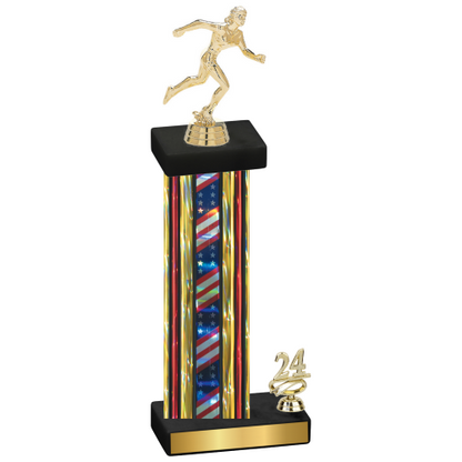 Accented Single Flag USA Year Running Trophy