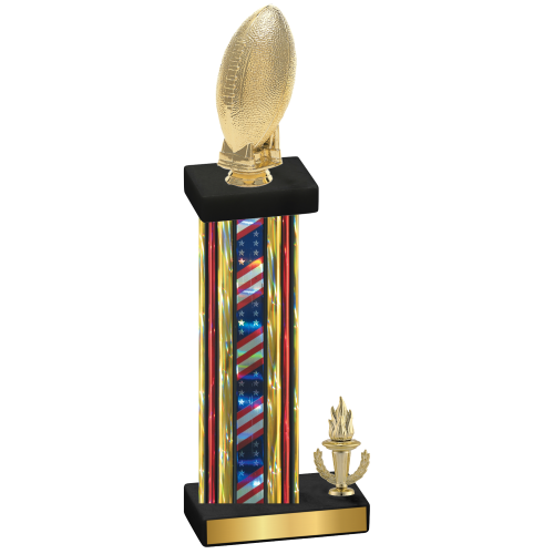 Accented Single Flag USA Victory Football Trophy