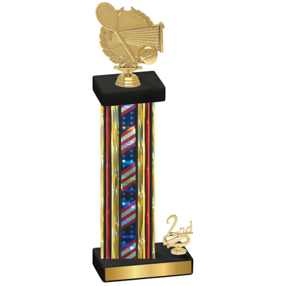 Accented Single Flag USA Second Place Tennis Trophy