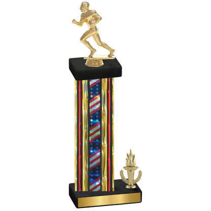 Accented Single Flag USA Victory Football Trophy