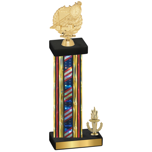 Accented Single Flag USA Victory Swimming Trophy