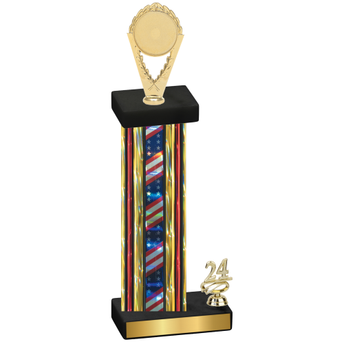 Accented Single Flag USA Year Insert Trophy