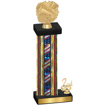 Accented Single Flag USA Second Place Cheerleading Trophy