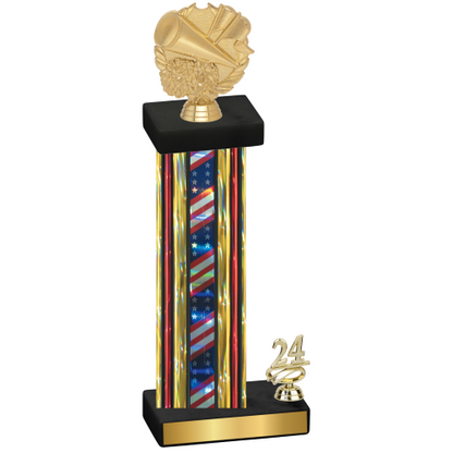 Accented Single Flag USA Year Cheerleading Trophy