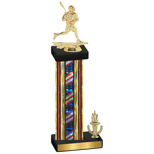 Accented Single Flag USA Victory Lacrosse Trophy