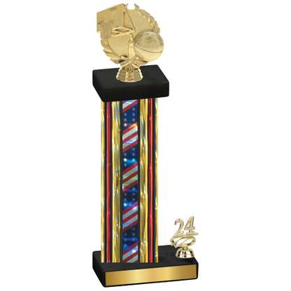 Accented Single Flag USA Year Basketball Trophy