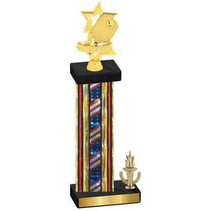 Accented Single Flag USA Victory Pickleball Trophy