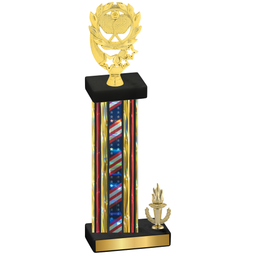 Accented Single Flag USA Victory Pickleball Trophy