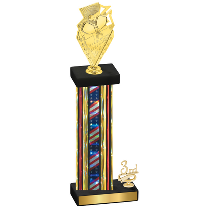Accented Single Flag USA Third Place Pickleball Trophy