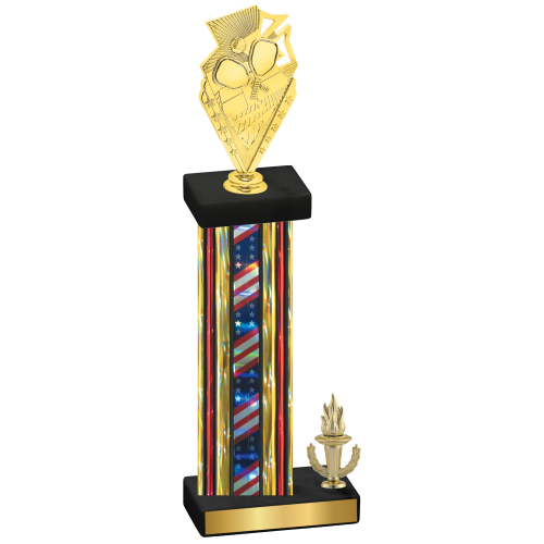 Accented Single Flag USA Victory Pickleball Trophy