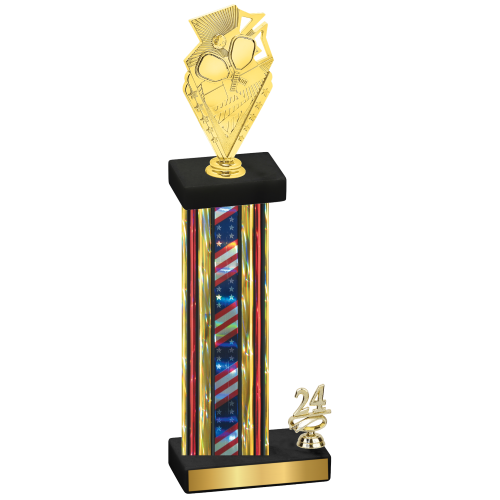 Accented Single Flag USA Year Pickleball Trophy