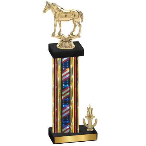 Accented Single Flag USA Victory Horses Trophy