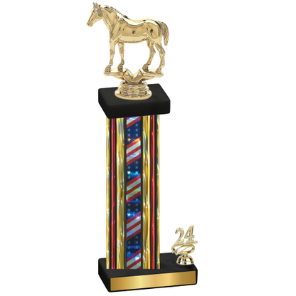 Accented Single Flag USA Year Horses Trophy