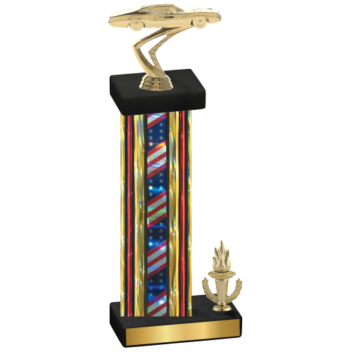 Accented Single Flag USA Victory Cars Trophy