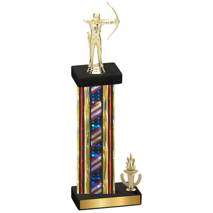 Accented Single Flag USA Victory Archery Trophy