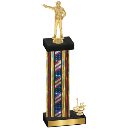 Accented Single Flag USA First Place Shooter Trophy