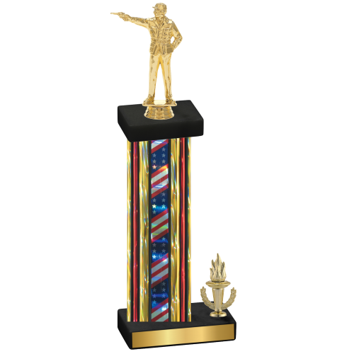 Accented Single Flag USA Victory Shooter Trophy