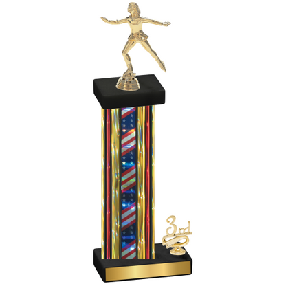 Accented Single Flag USA Third Place Skater Trophy