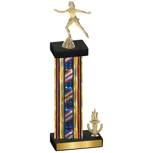 Accented Single Flag USA Victory Skater Trophy