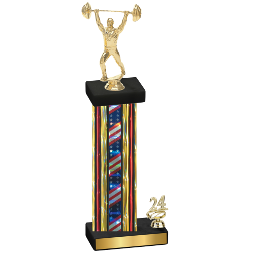 Accented Single Flag USA Year Weights Trophy