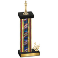 Accented Single Flag USA Third Place Chess Trophy