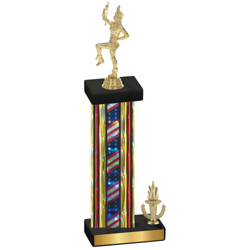 Accented Single Flag USA Victory Majorette Trophy