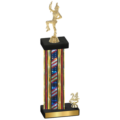 Accented Single Flag USA Year Majorette Trophy