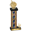 Accented Single Flag USA Fourth Place Baseball Trophy