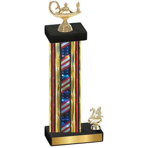 Accented Single Flag USA Year Academics Trophy