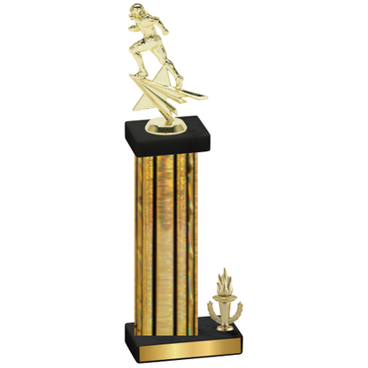 Accented Single Gold Glacier Victory Football Trophy