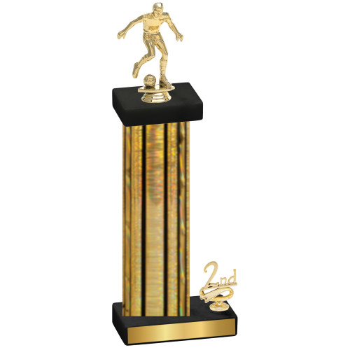 Accented Single Gold Glacier Second Place Soccer Trophy