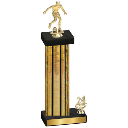 Accented Single Gold Glacier Year Soccer Trophy