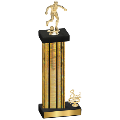 Accented Single Gold Glacier Third Place Soccer Trophy