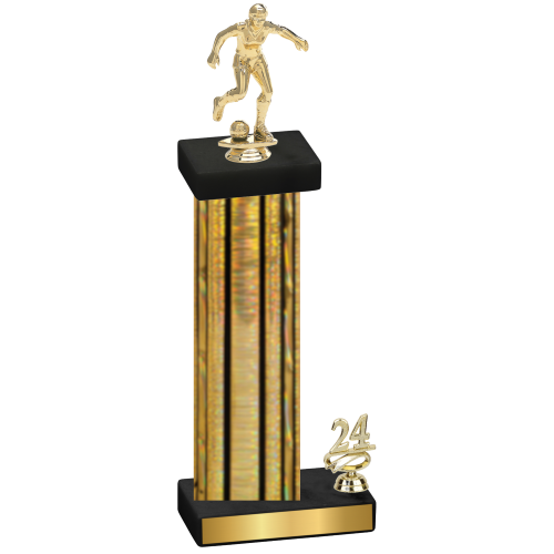 Accented Single Gold Glacier Year Soccer Trophy