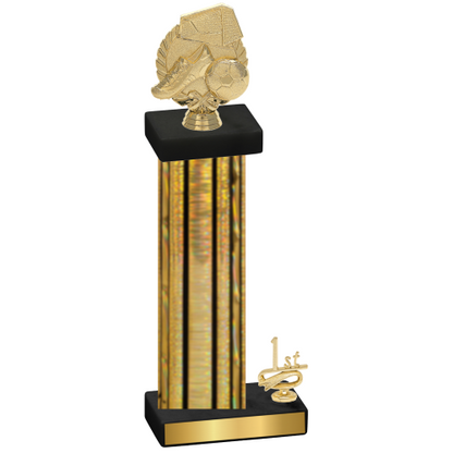 Accented Single Gold Glacier First Place Soccer Trophy