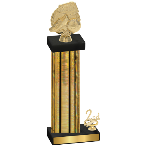 Accented Single Gold Glacier Second Place Soccer Trophy