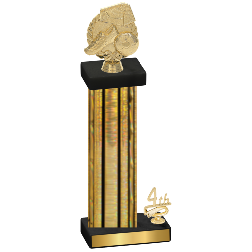 Accented Single Gold Glacier Fourth Place Soccer Trophy