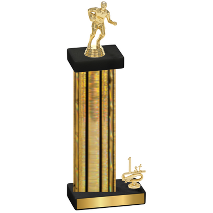 Accented Single Gold Glacier First Place Rugby Trophy