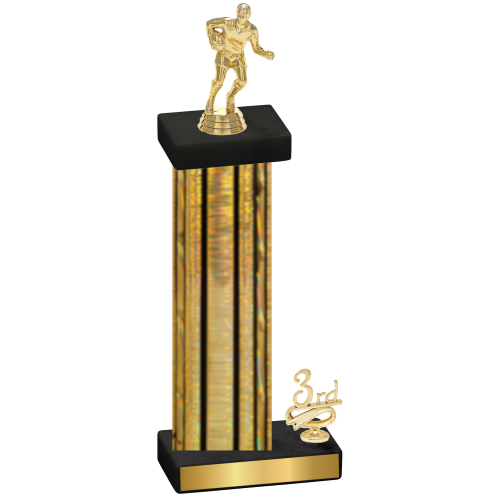 Accented Single Gold Glacier Third Place Rugby Trophy