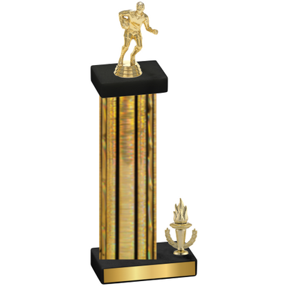 Accented Single Gold Glacier Victory Rugby Trophy