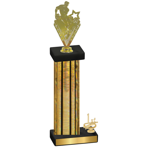 Accented Single Gold Glacier First Place Rugby Trophy